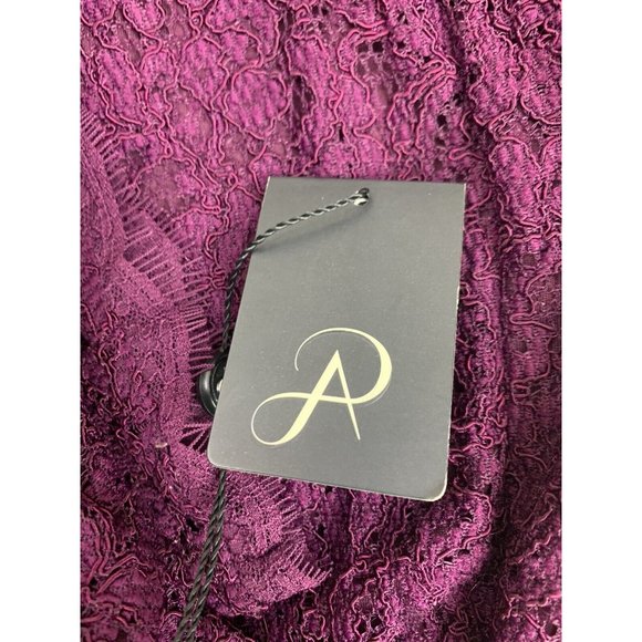 NWT Adrianna Papell Purple Floral Lace Full Length Gown US Size 14 - Picture 11 of 15